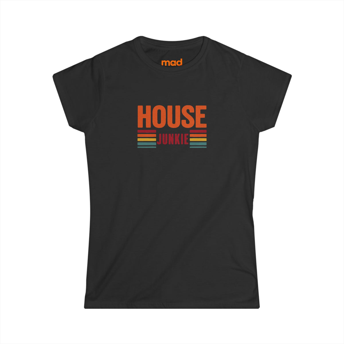 'House Junkie' - Retro - Girls Fitted Tee