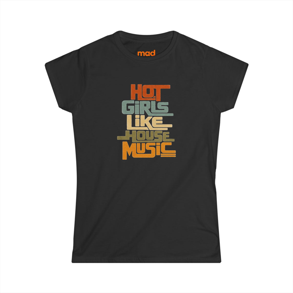 'Hot girls like house' - Girls Fitted Tee