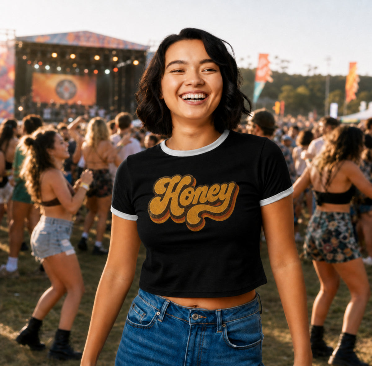 'Honey' - Girls Ringer Tee