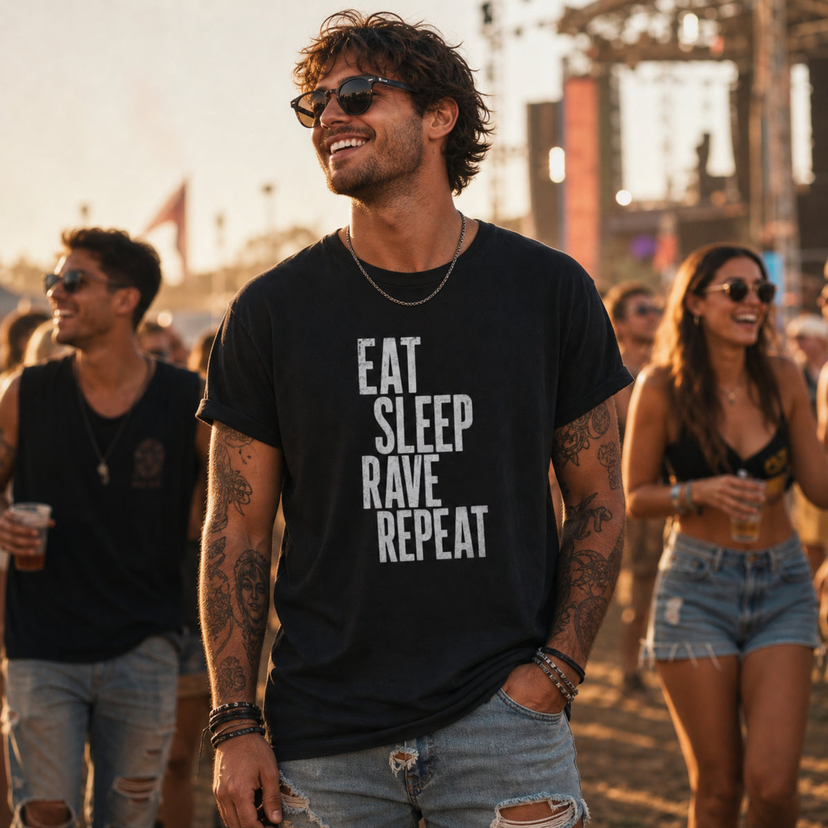 'Eat Sleep Rave Repeat' - Unisex Tee