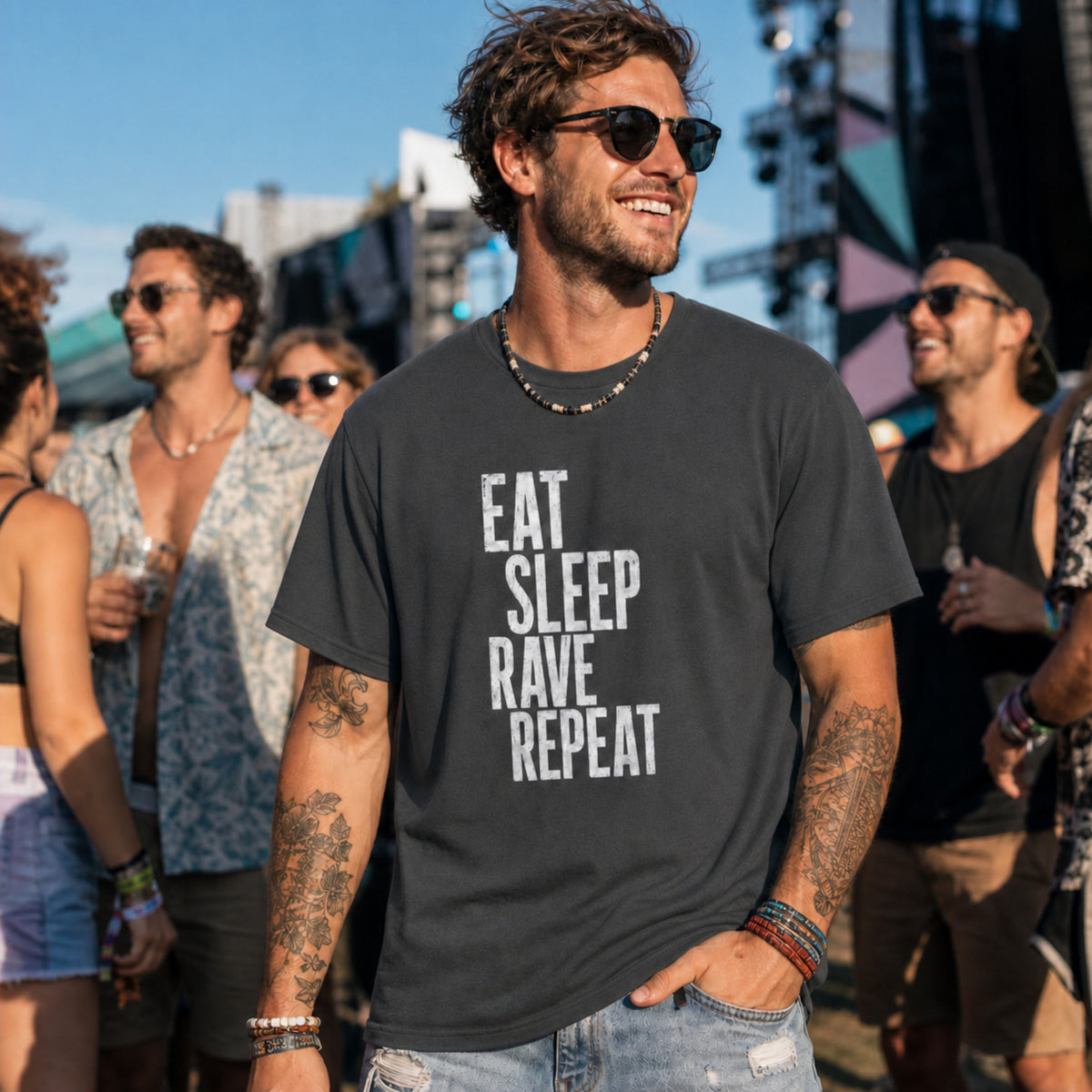 'Eat Sleep Rave Repeat' - Unisex Tee