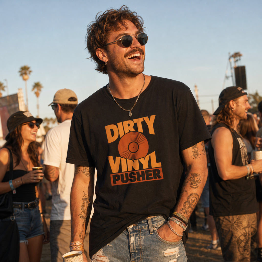 'Dirty Vinyl Pusher' - Vinyl Version - Unisex Tee