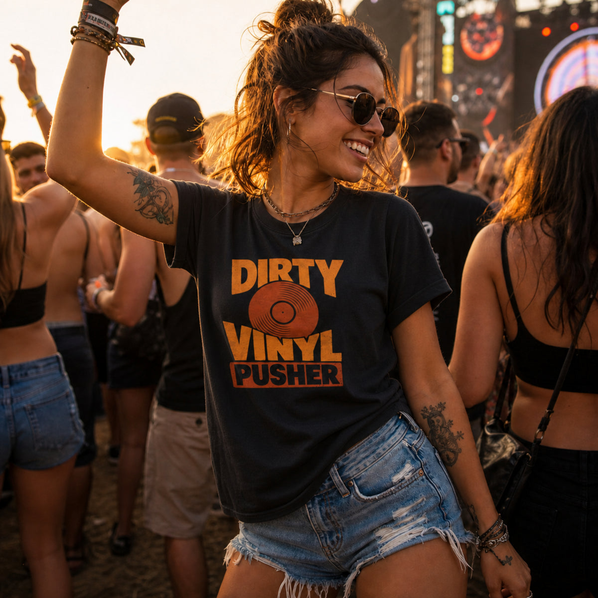 'Dirty Vinyl Pusher' - Vinyl Version - Unisex Tee