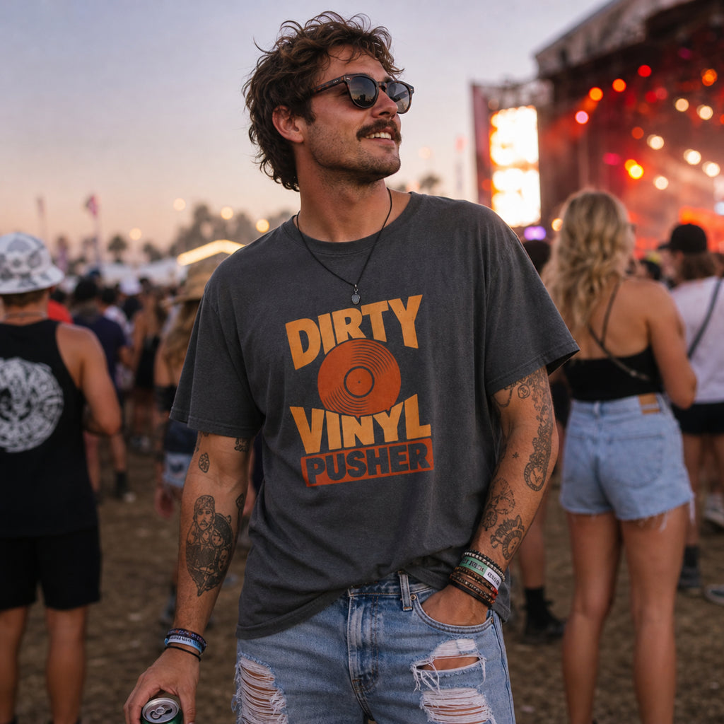 'Dirty Vinyl Pusher' - Vinyl Version - Unisex Tee